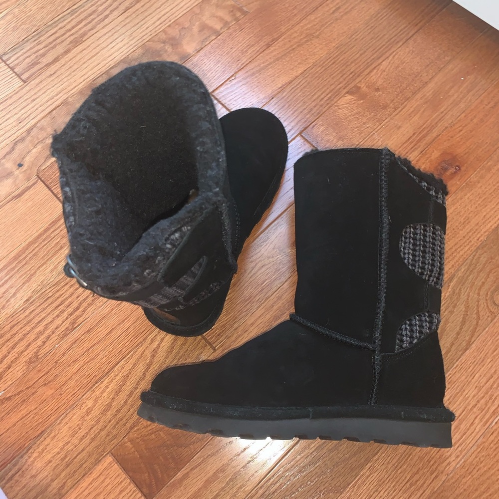 BearPaw Black Boots with Liquid Protective Seal